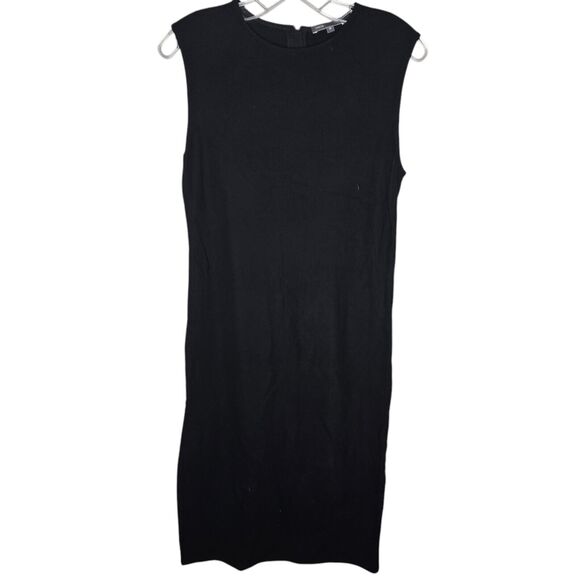 Vince. Sleeveless Knit Stretch Back Zip Sheath Dress Black Women's Size Medium - Picture 2 of 9